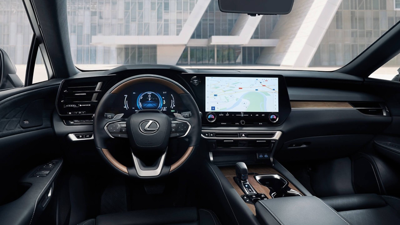 Close-up of the Lexus RX 14-inch touchscreen